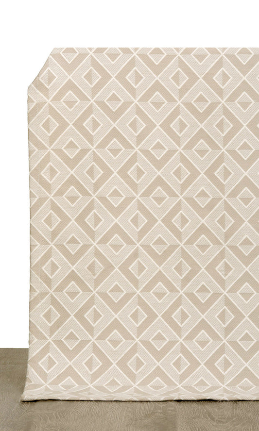 Argyle Patterned Drapery (Tan/ Beige)