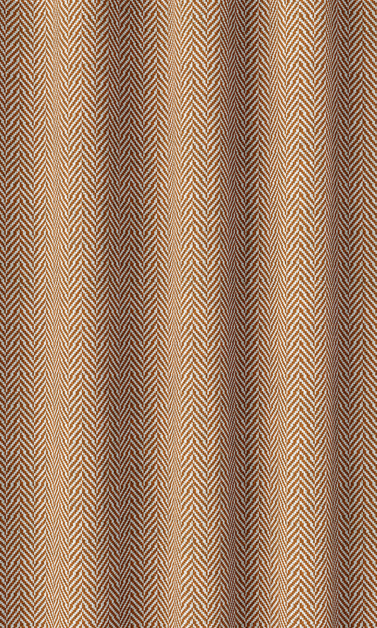 Herringbone Home Decor Fabric By the Yard (Orange/ White)