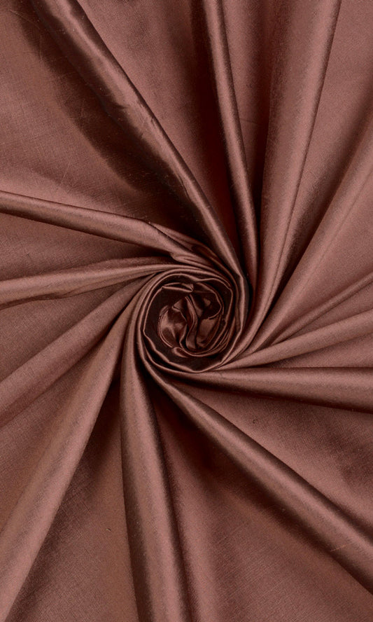 Shantung Silk Home Decor Fabric By the Yard (Cognac Red/ Brown)
