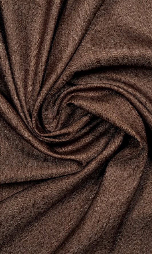Silk Blend Curtain Panels (Coffee Brown)
