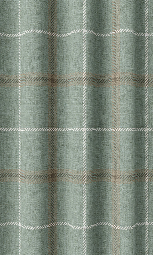 Checkered Home Décor Fabric By the Yard (Duck Egg Blue)