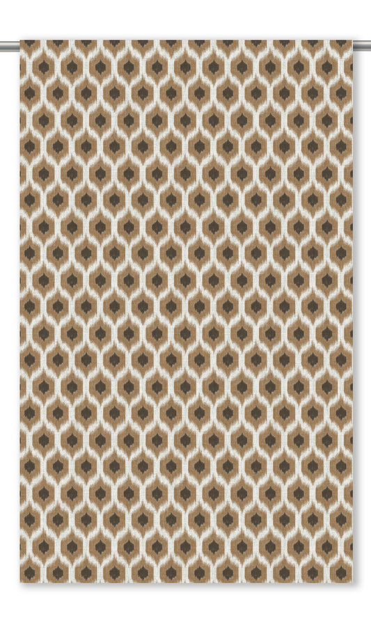 Ikat Honeycomb Patterned Window Curtains (Tortilla Brown/ Coffee)