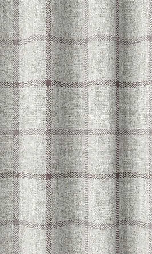 Check Patterned Home Decor Fabric Sample (Oatmeal White)