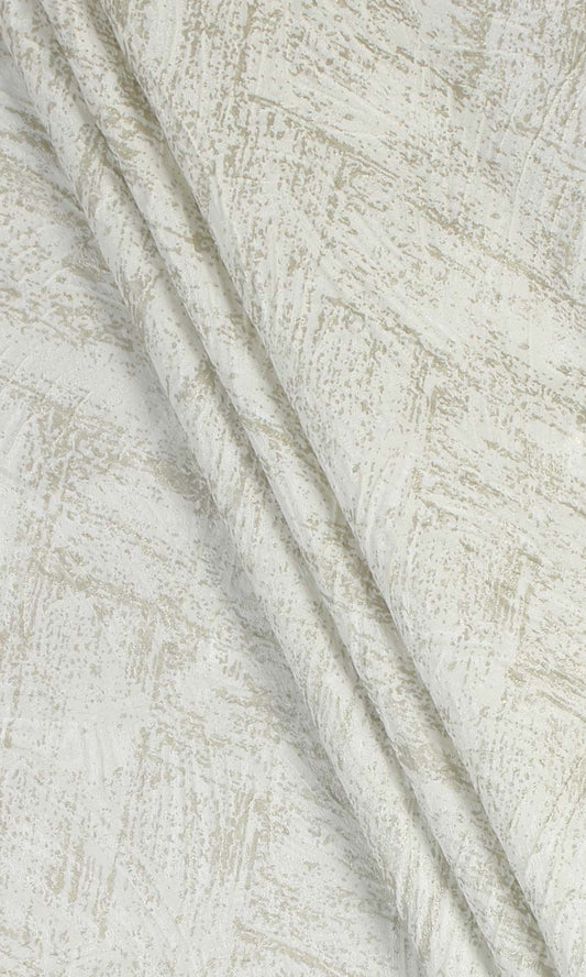 Patterned Poly-Cotton Home Decor Fabric Sample (Pale Beige/ Cream)