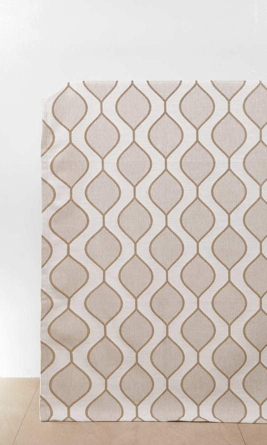 Ogee Print Drapery (Gray/ Brown)