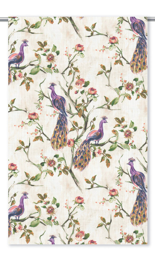 French Country Print Home Decor Fabric Sample (Orange/ Green/ Purple)