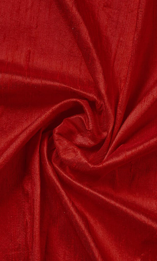 Pure Silk Window Curtains (Red)