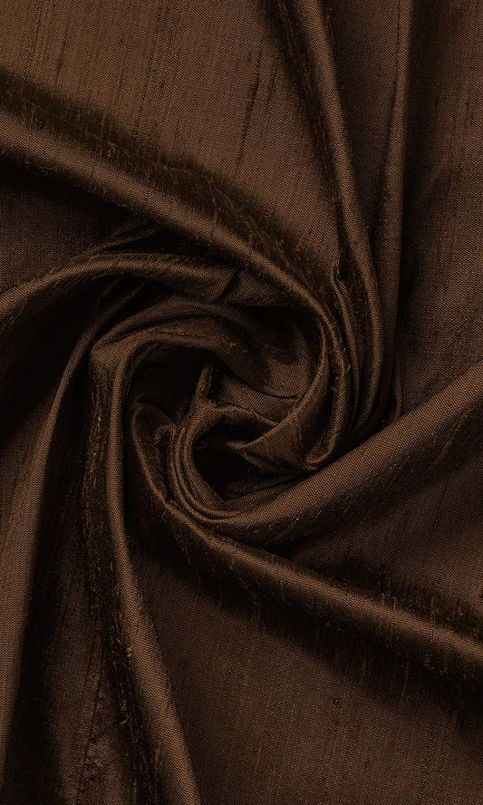Dupioni Silk Home Décor Fabric Sample (Brown)