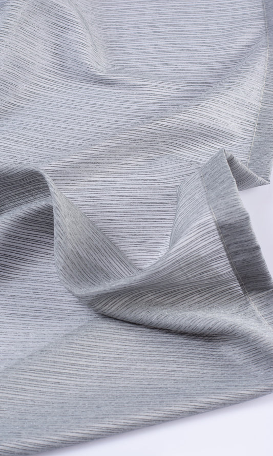 Striped Sheer Home Decor Fabric Sample (Silver Grey)