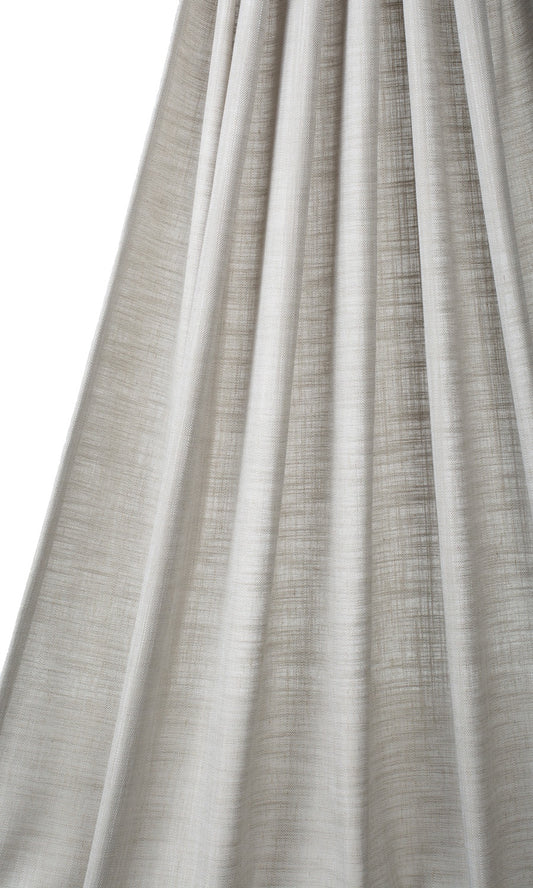 Textured Linen Blend Window Curtains (Warm Gray-Brown)