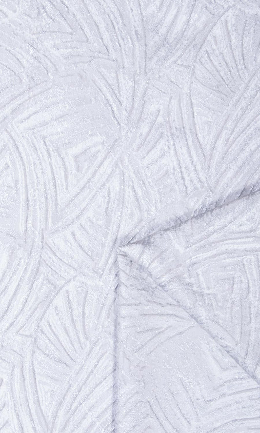 Self-Patterned Poly-Cotton Window Curtains (White)