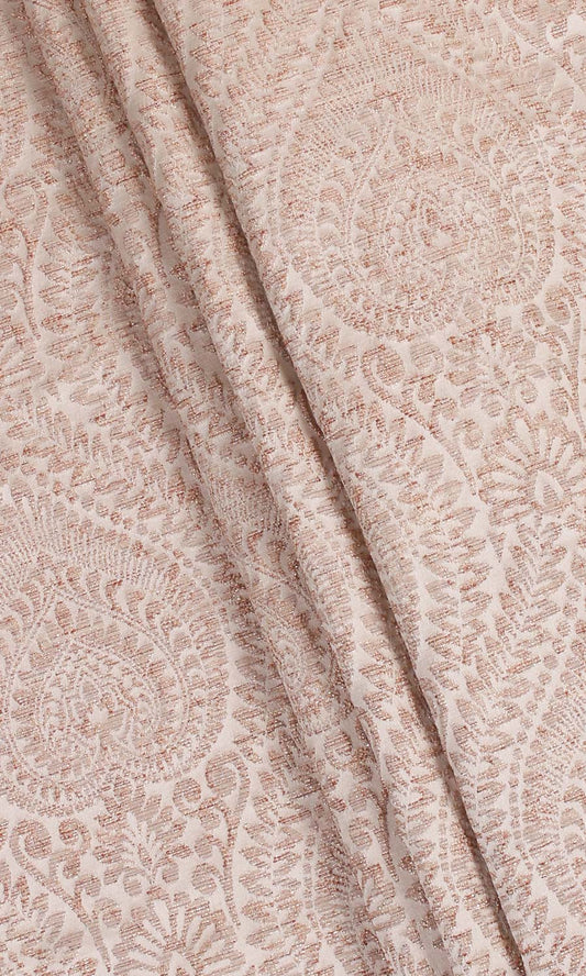 Textured Floral Drapes (Pale Pink) Extra Long Short Wide