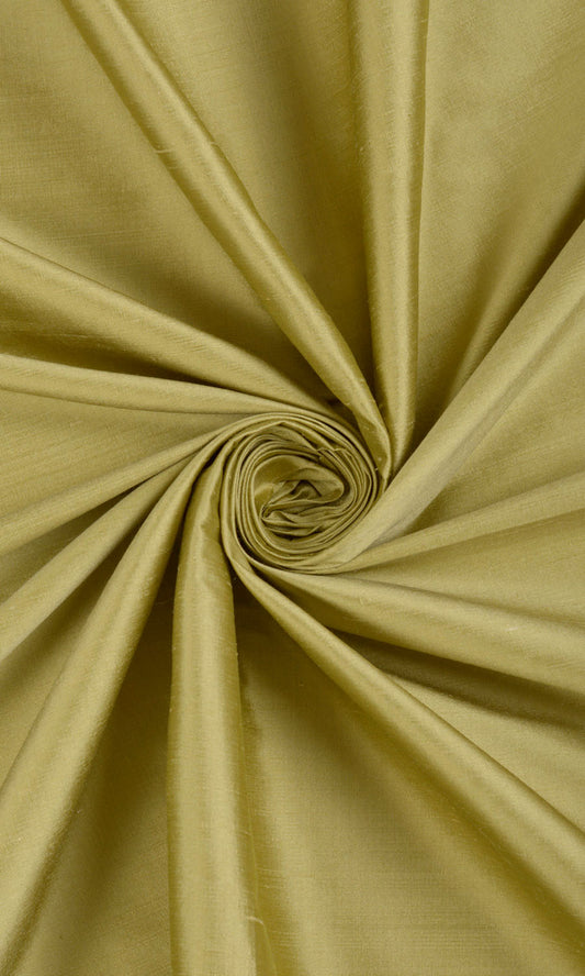 Shantung Silk Home Decor Fabric By the Yard (Warm Green)