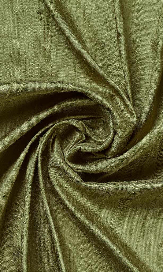 Dupioni Silk Home Decor Fabric By the Yard (Moss Green)