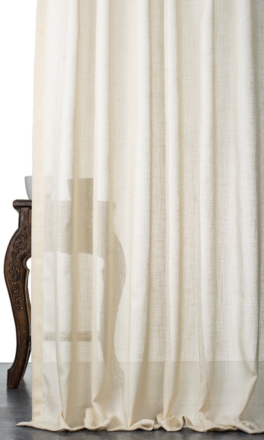 Plain Sheer Drapery (Pale Beige/ Warm Ivory)