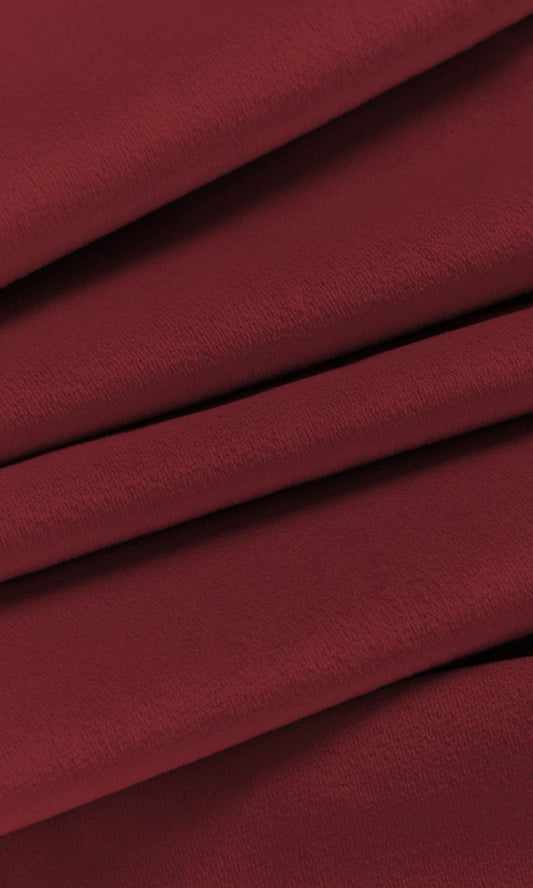 Velvet Home Decor Fabric By the Yard (Burgundy Red)