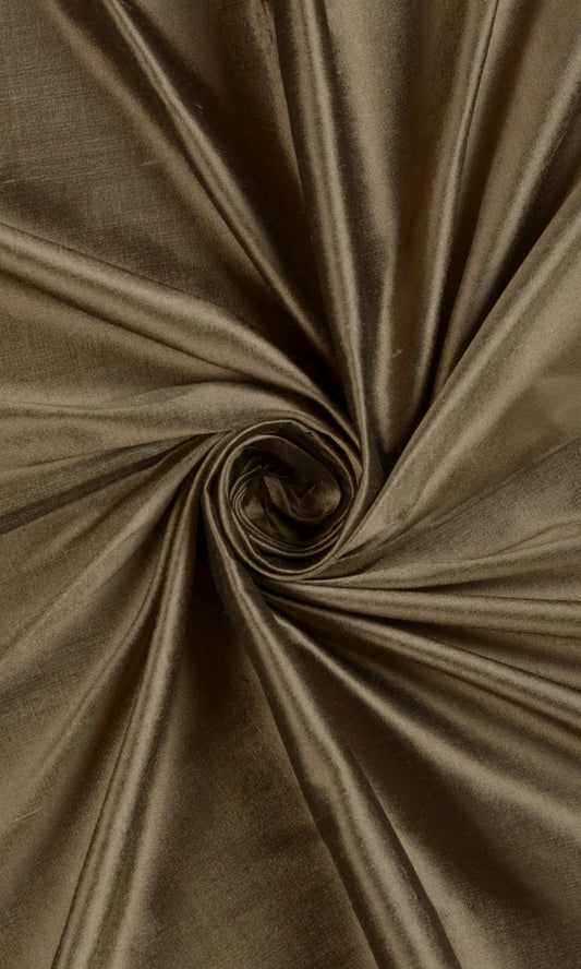 Shantung Silk Home Decor Fabric Sample (Cedar Brown)