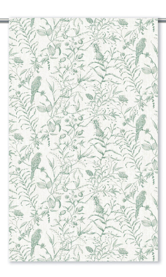 Botanical Toile Window Curtains (Duck Egg Blue/ White)
