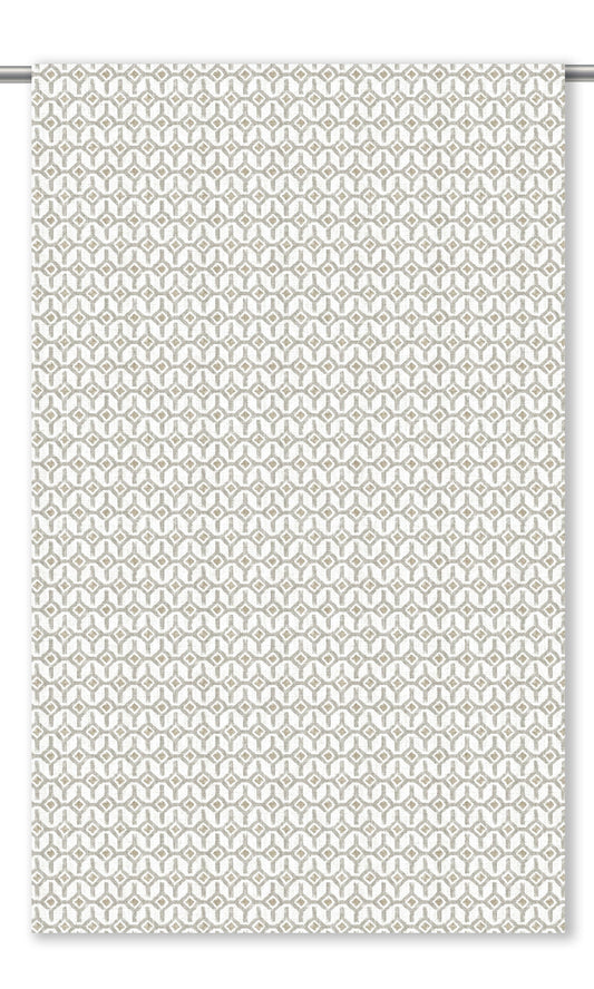 Geometric Trellis Home Decor Fabric Sample (Gray/ White)