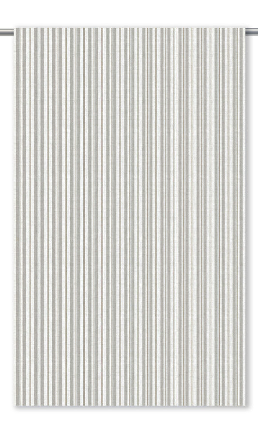 Ticking Stripes Home Decor Fabric Sample (Gray/ White)