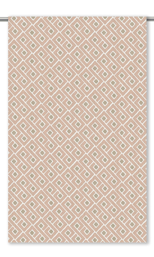 Lattice Check Home Decor Fabric Sample (Dusty Pink/ Sage Green)