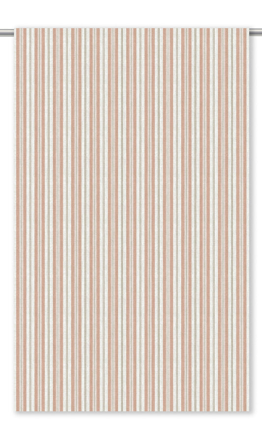 Ticking Stripes Home Decor Fabric By the Yard (Blush Pink/ White)