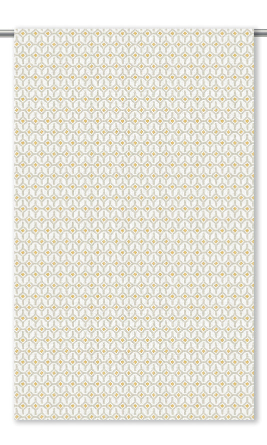Geometric Trellis Home Decor Fabric Sample (Steel Gray/ Ochre)
