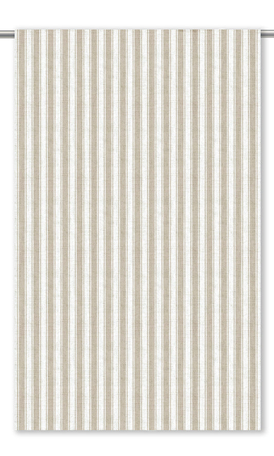 Ticking Stripe Home Decor Fabric Sample (Wheat Beige/ White)