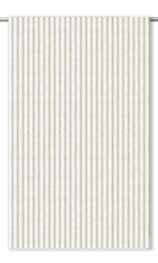 Ticking Stripe Home Decor Fabric Sample (Wheat Beige/ White)