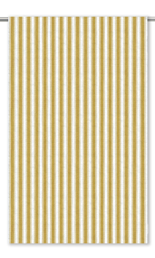 Ticking Stripe Home Decor Fabric Sample (Ochre Yellow/ White)