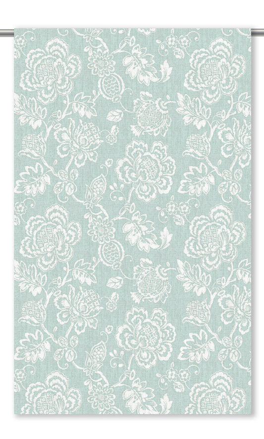 Jacobean Floral Home Decor Fabric By the Yard (Blue/ White)