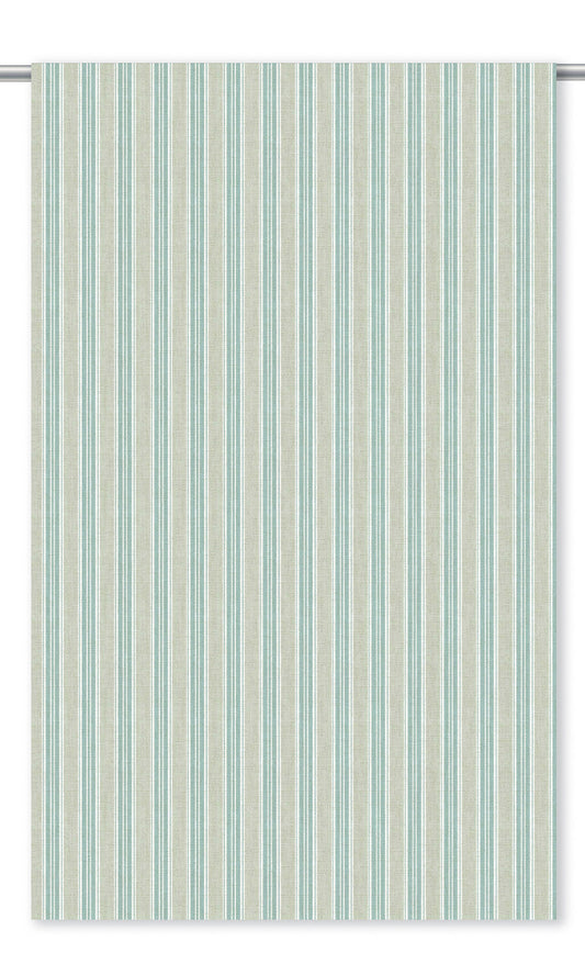 Ticking Stripe Home Decor Fabric By the Yard (Mint Blue/ Sage Green)
