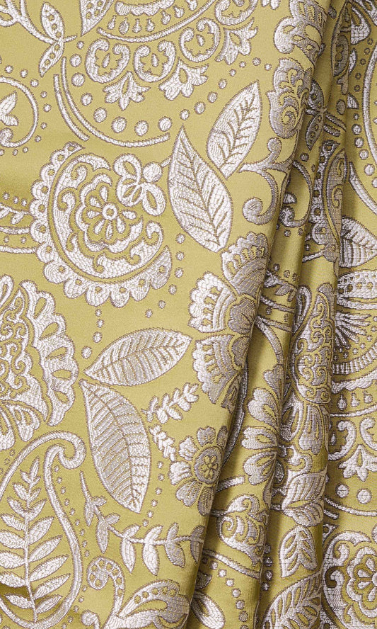 Floral Self-Patterned Home Décor Fabric By the Yard (Green)