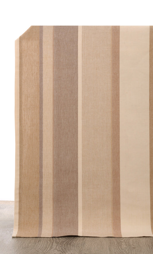 Cotton Home Décor Fabric Sample (Beige/ Brown)