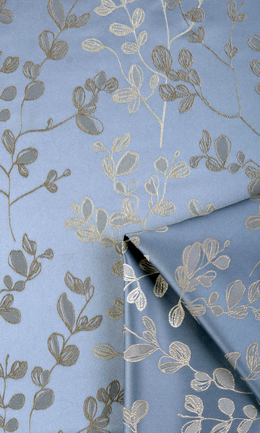 Floral Roman Shades (Navy Blue/ Ivory-Beige)