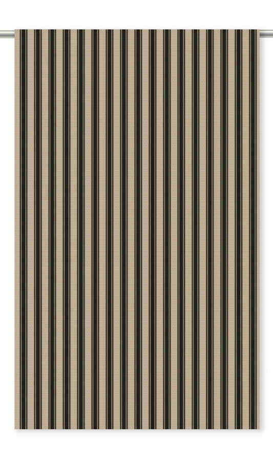 Ticking Stripe Velvet Home Decor Fabric By the Yard (Beige/ Black)