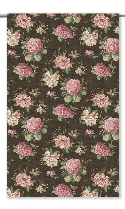 Floral Velvet Home Decor Fabric Sample (Coffee Brown/ Blush Pink/ Pale Green)