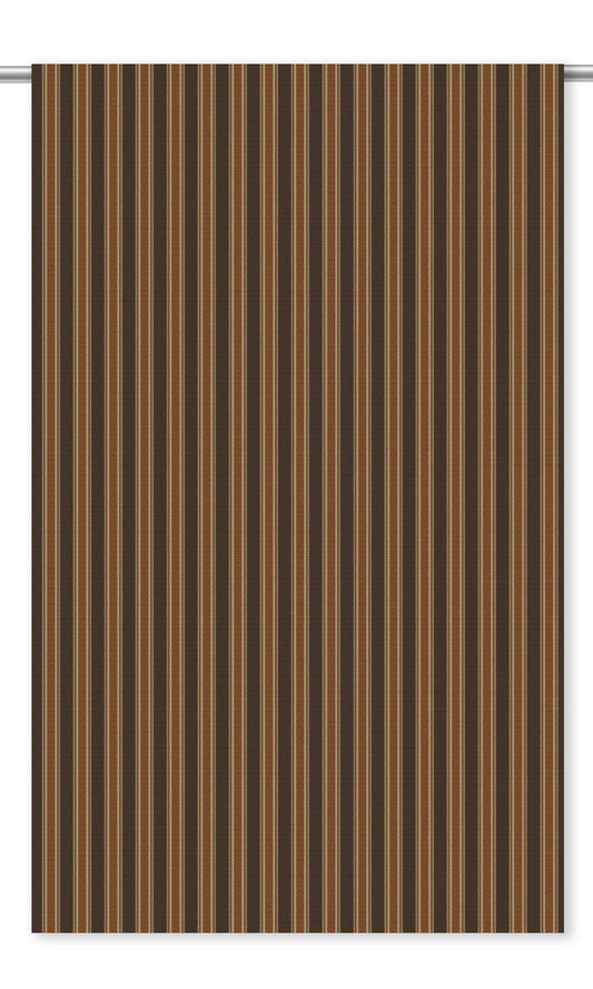 Ticking Stripe Window Curtains (Tawny Brown/ Burnt Orange/ Coffee)