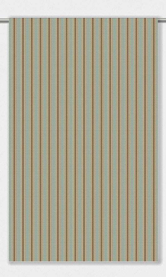 Ticking Stripe Home Decor Fabric Sample (Duck Egg Blue/ Cinnamon Brown)