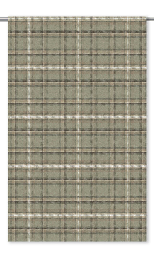 Plaid Velvet Fabric Blinds (Gray-Green)