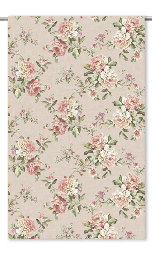 Floral Velvet Home Decor Fabric Sample (Blush Pink/ Rouge/ Pale Green)
