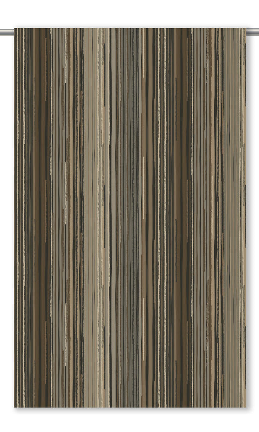 Abstract Striped Velvet Drapery (Espresso Brown/ Warm Greige)