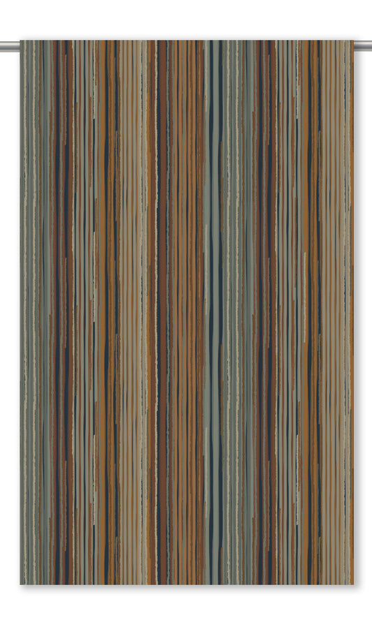 Abstract Striped Velvet Curtain Panels (Dark Caramel/ Chocolate Brown/ Sage Gray)