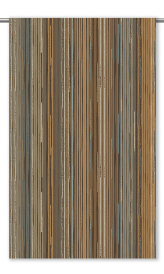 Abstract Striped Velvet Window Curtains (Caramel/ Driftwood Brown/ Sage Gray)