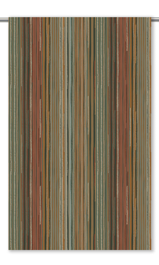 Abstract Striped Velvet Drapes (Caramel/ Moss Green/ Walnut Brown/ Sage Gray)