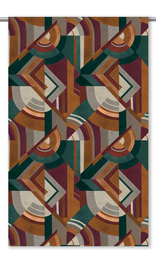 Modern Abstract Velvet Home Decor Fabric By the Yard (Dark Caramel/ Burgundy/ Deep Forest Green)