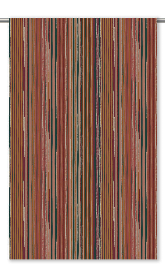Abstract Striped Velvet Home Decor Fabric Sample (Toffee Brown/ Dusky Rose/ Caramel)