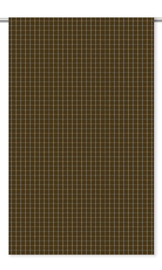 Tattersall Check Velvet Home Decor Fabric Sample (Chocolate Brown/ Beige)