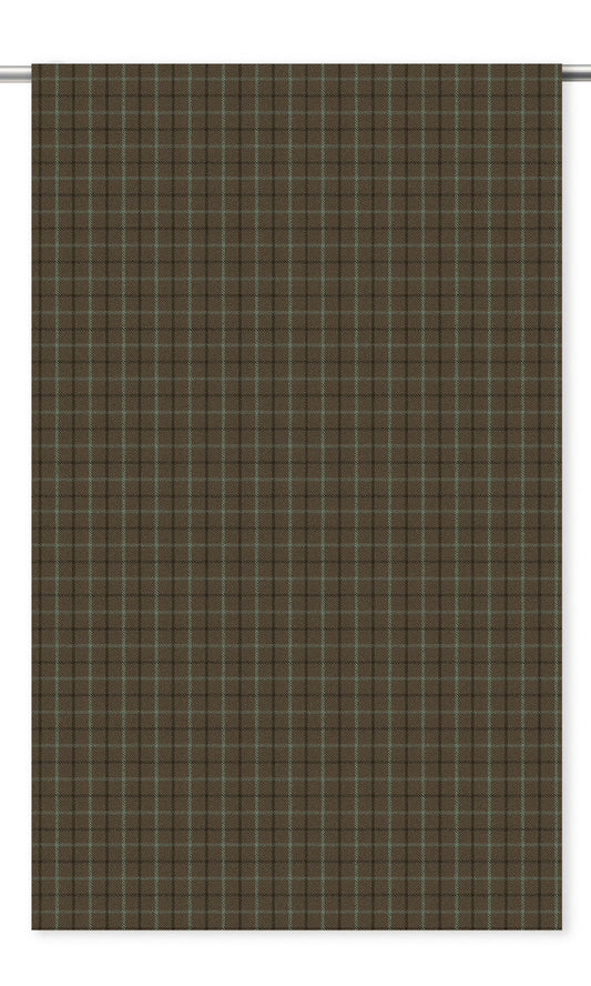 Tattersall Check Velvet Home Decor Fabric By the Yard (Cinnamon Brown/ Hickory Brown)