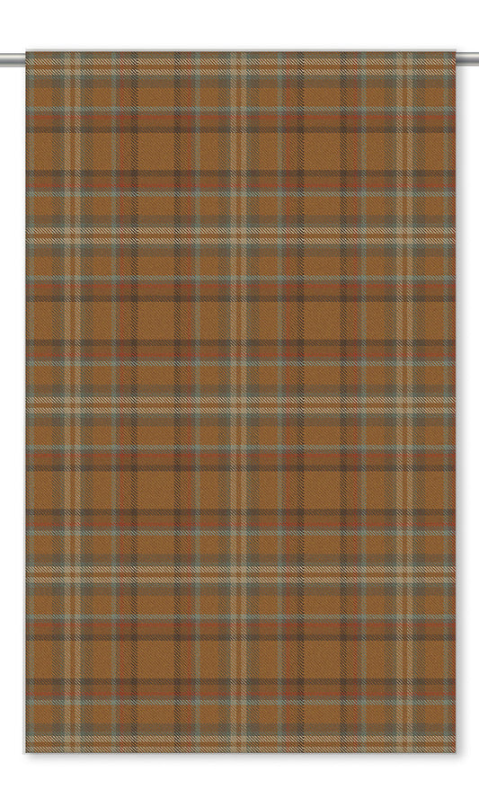 Tweed Plaid Velvet Curtain Panels (Tawny Brown/ Brick Red/ Duck Egg Blue)